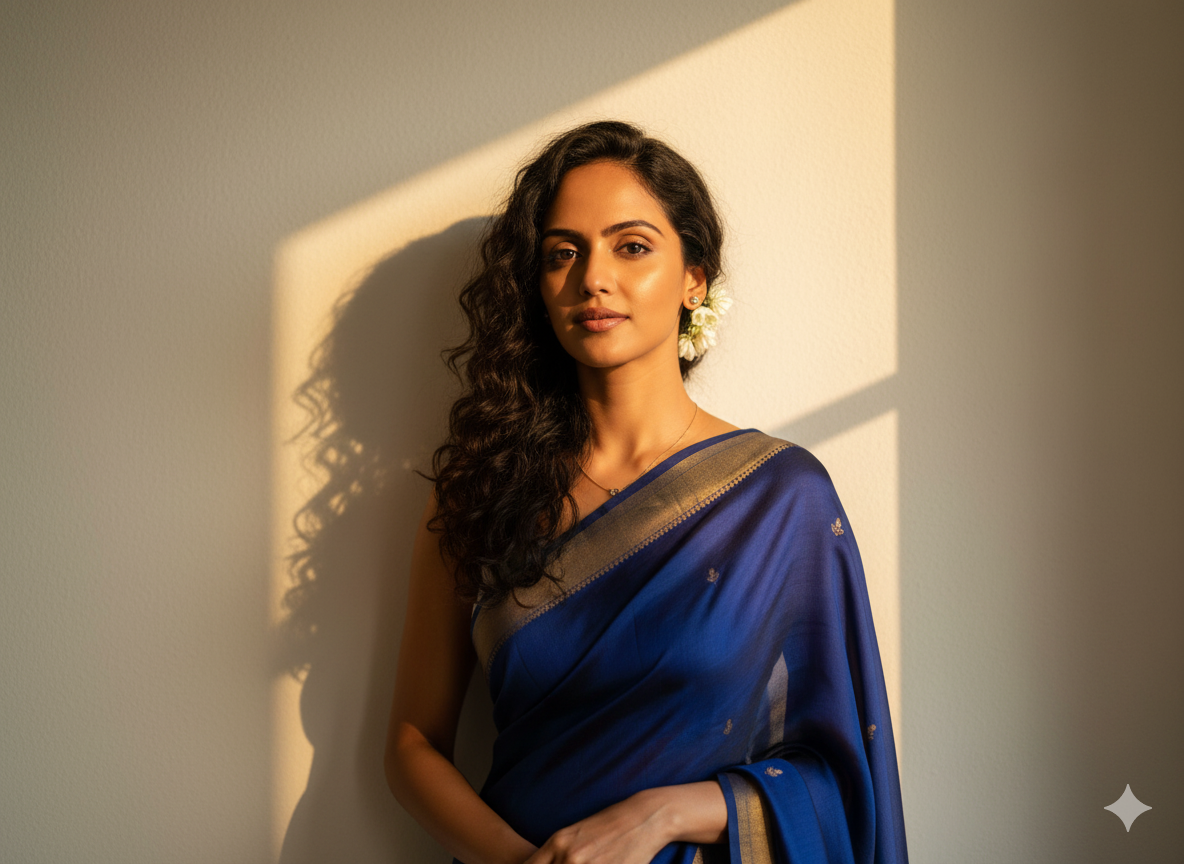Blue Saree Portrait