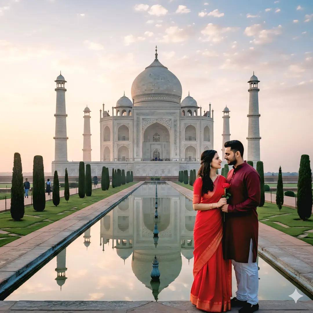Taj Mahal Romantic Couple